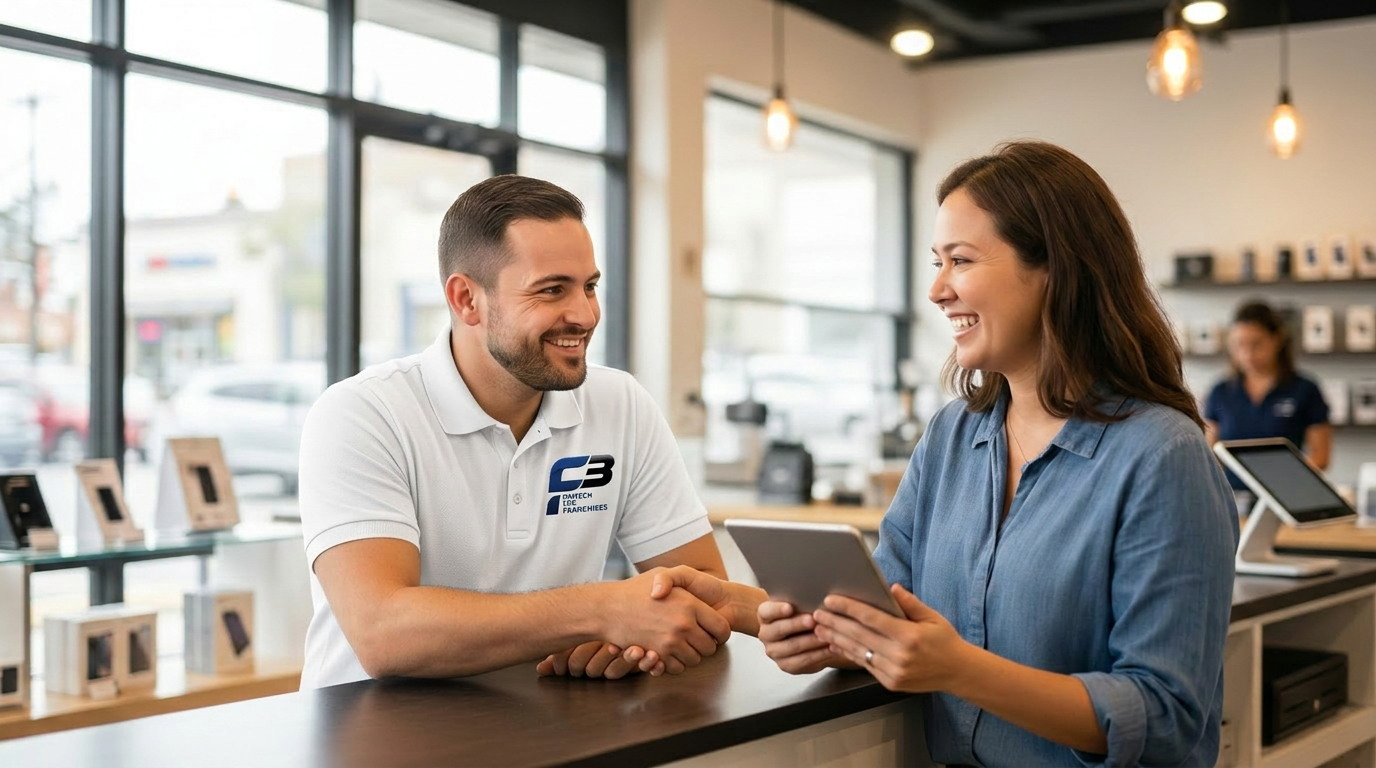 F3 Franchise Success Manager assisting a business owner